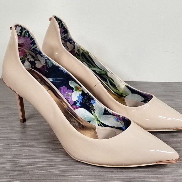 Ted Baker London Vyixin Pump, Nude Patent Leather, Womens Size 9 US / 40 - Picture 1 of 11